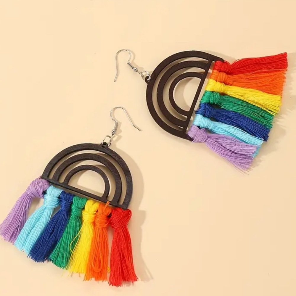 Rainbow Tassel Earrings
